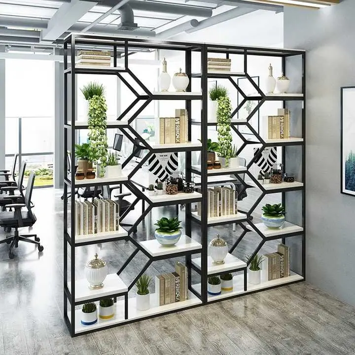 Industrial-inspired partition structure for modern interiors