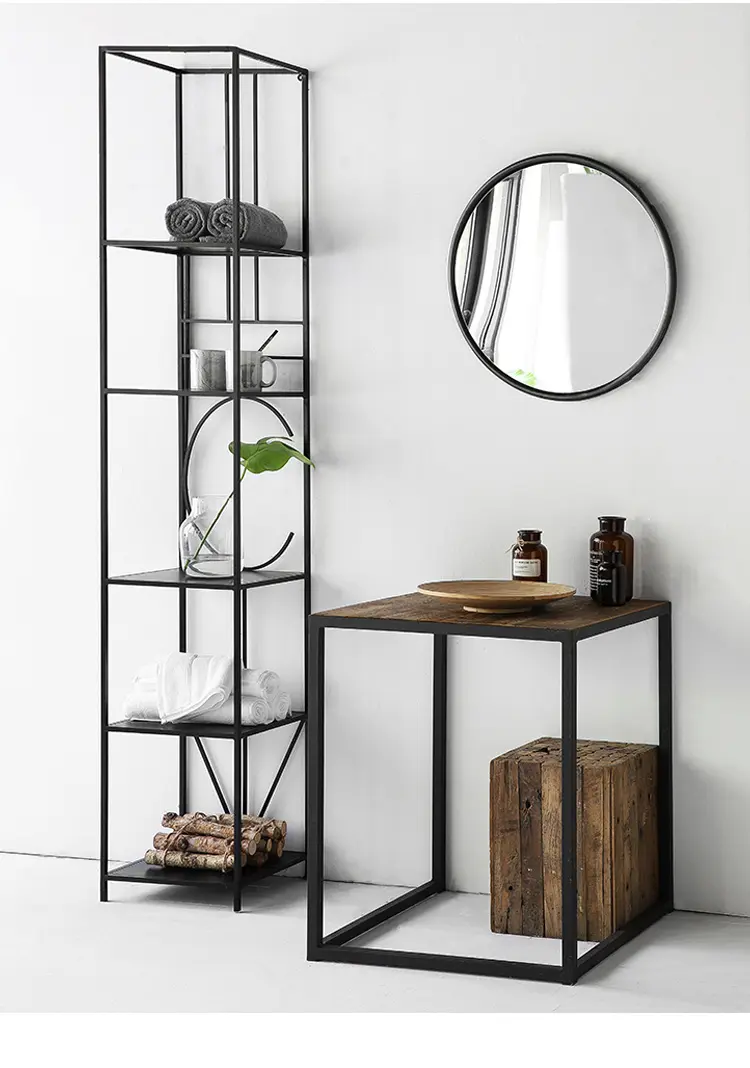 Contemporary shelving system crafted through fabrication